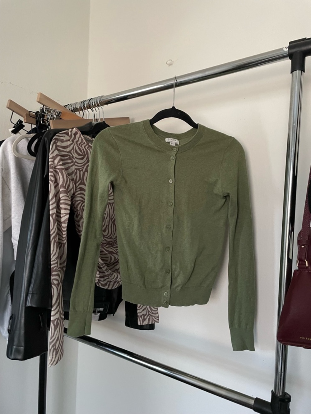 3/$15 Olive Women's Button-Up Sweater